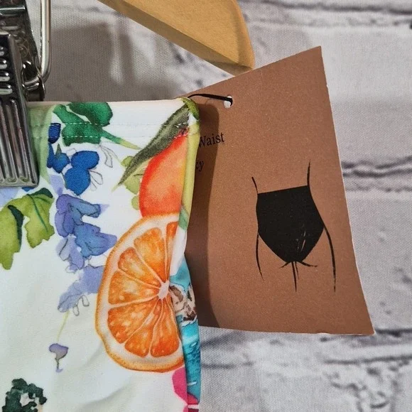 Shade And Shore Bikini Womens Sz XL 36DD Coastal Print Cheeky High-Waist New - Picture 8 of 11